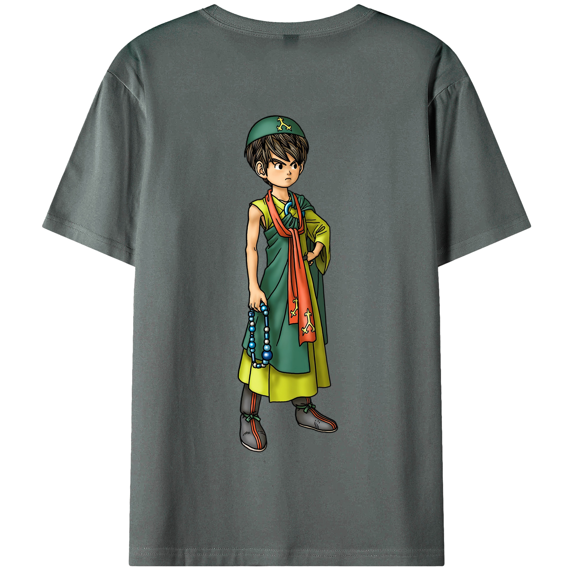 （画像用） ドラゴンクエスト Doragon Kuesuto Dragon Quest 綿100％半袖Tシャツ（背面プリント）
